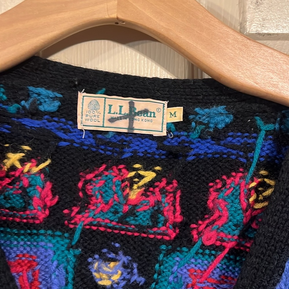 L.L. Bean vintage wool cardigan size M - Picture 2 of 6
